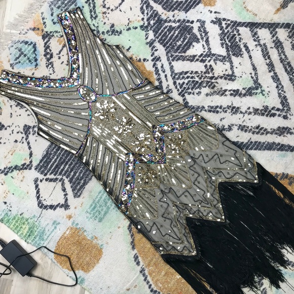 Elegant Sequin Fringe Dress - Picture 2 of 5